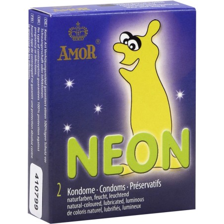 Amor NEON - Glow in the dark (2 condoms)