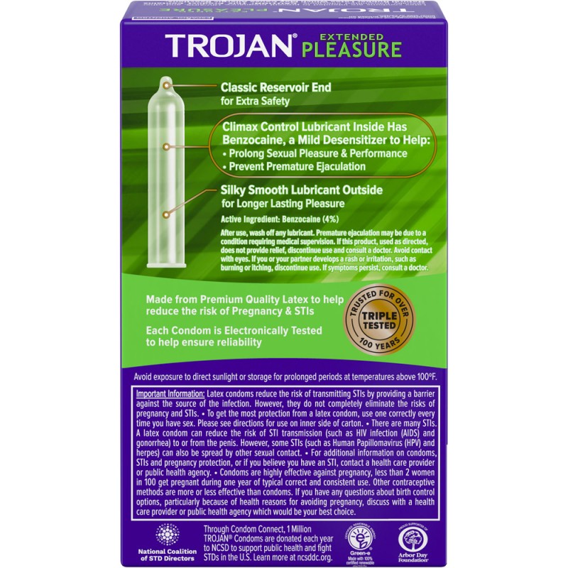Trojan Extended Pleasure Mit Verz gerungsgel 12 Kondome