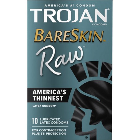 Trojan Bareskin Raw (10 préservatifs)