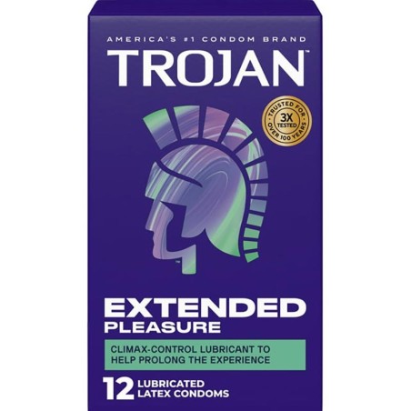 Trojan Extended Pleasure - Mit Verzögerungsgel (12 Kondome)